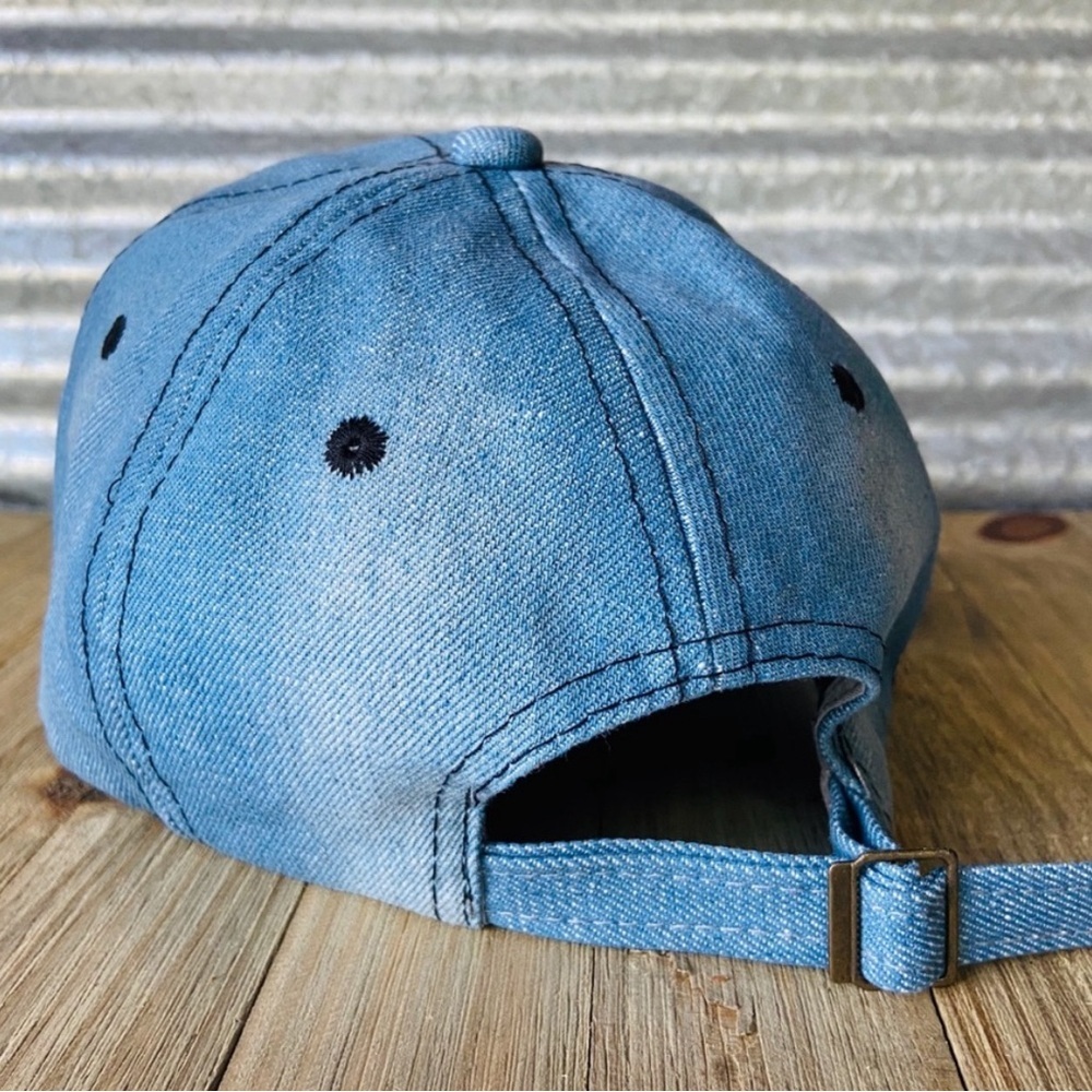 Denim Rhinestone 'Queen' Cap - Picture 5 of 8